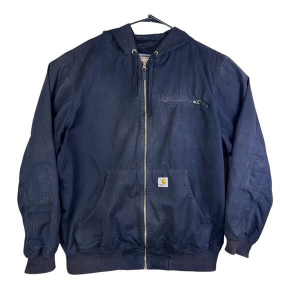 Carhartt Jacket Men's XL Frontier Cotton Canvas Full Zip Hooded J298 Logo Black - Picture 1 of 16